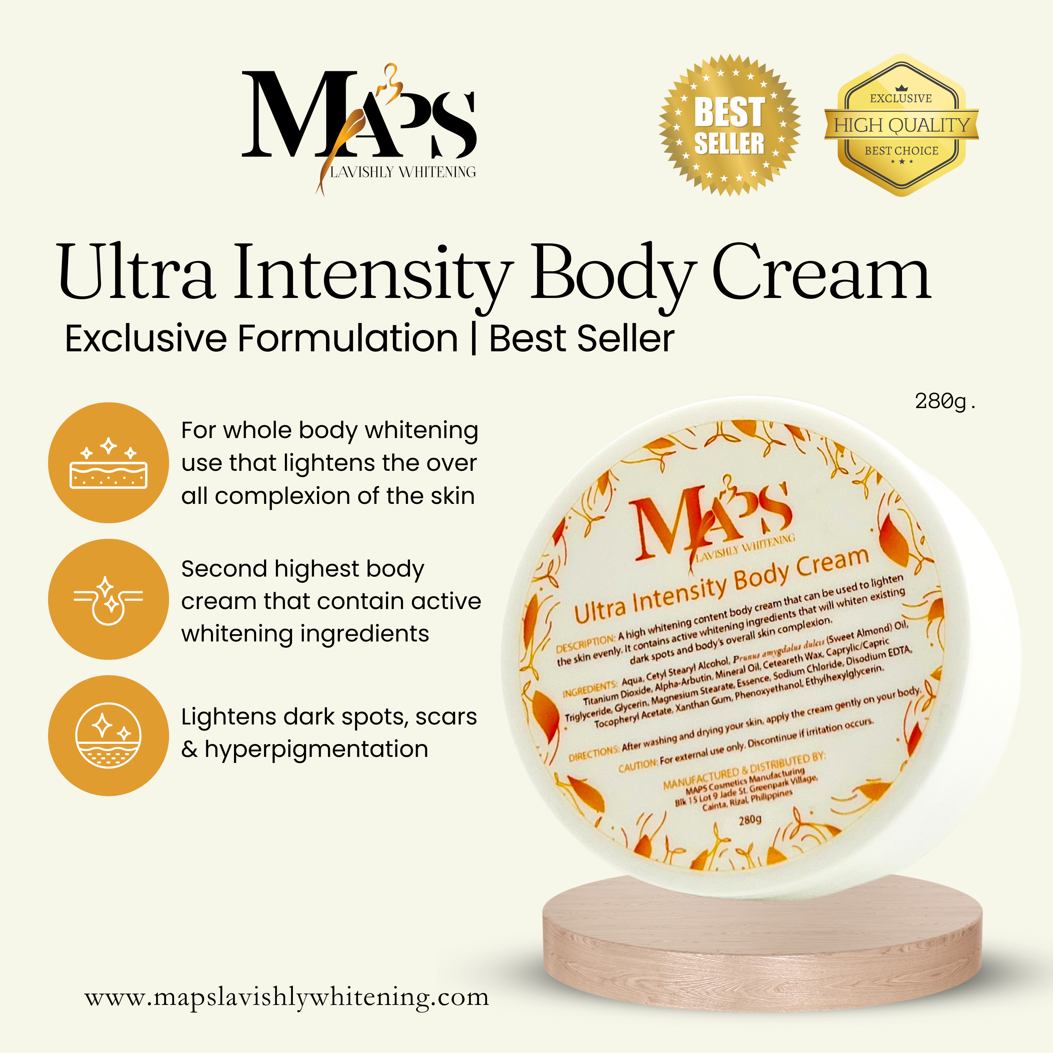 Ultra Intensity Body Cream MAPS Lavishly Whitening